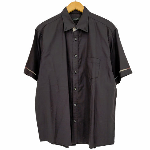 ブラックレーベルクレストブリッジ BLACK LABEL CRESTBRIDGE リブ切替 ボタンダウン半袖シャツ メンズ LL