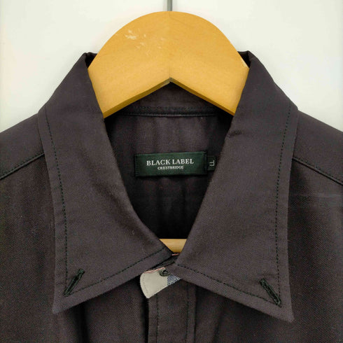 ブラックレーベルクレストブリッジ BLACK LABEL CRESTBRIDGE リブ切替 ボタンダウン半袖シャツ メンズ LL