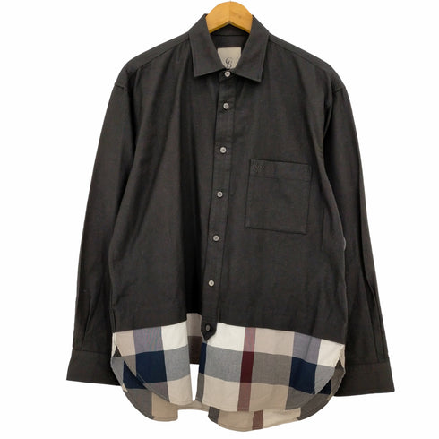 ブラックレーベルクレストブリッジ BLACK LABEL CRESTBRIDGE CB CRESTBRIDGEロゴ刺繍 チェック切替 長袖シャツ メンズ L
