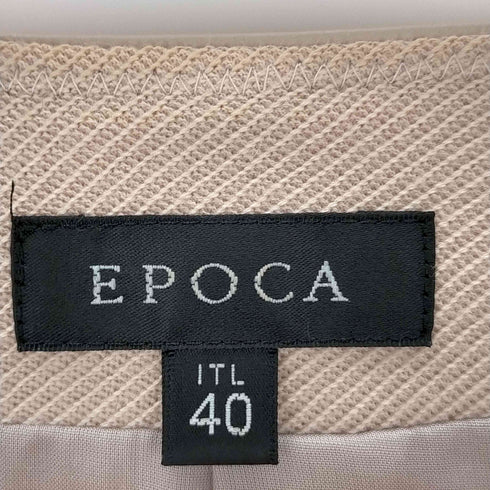 エポカ Epoca エコレザー 素材切り替えノーカラージャケット レディース EUR:40