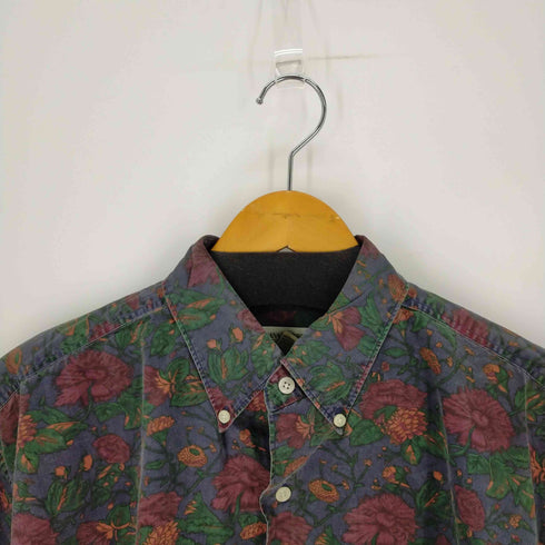バナナリパブリック BANANA REPUBLIC 花柄アロハシャツ コットンシャツ ボタンダウン レディース L