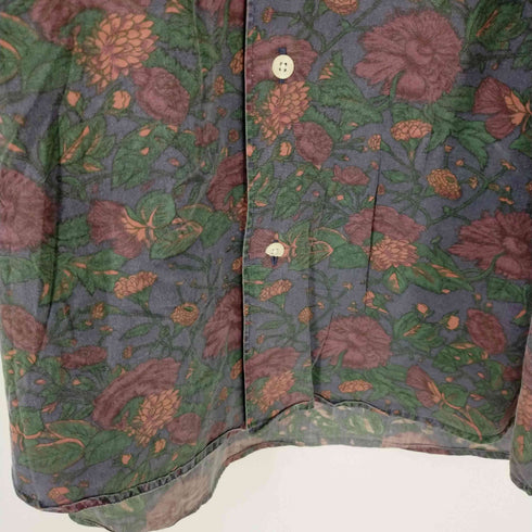 バナナリパブリック BANANA REPUBLIC 花柄アロハシャツ コットンシャツ ボタンダウン レディース L