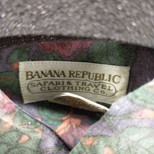 バナナリパブリック BANANA REPUBLIC 花柄アロハシャツ コットンシャツ ボタンダウン レディース L