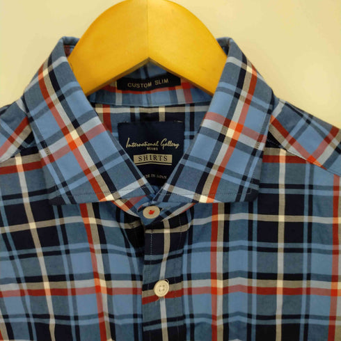 インターナショナルギャラリービームス International Gallery BEAMS CUSTOM SLIM 半袖チェック柄シャツ メンズ L