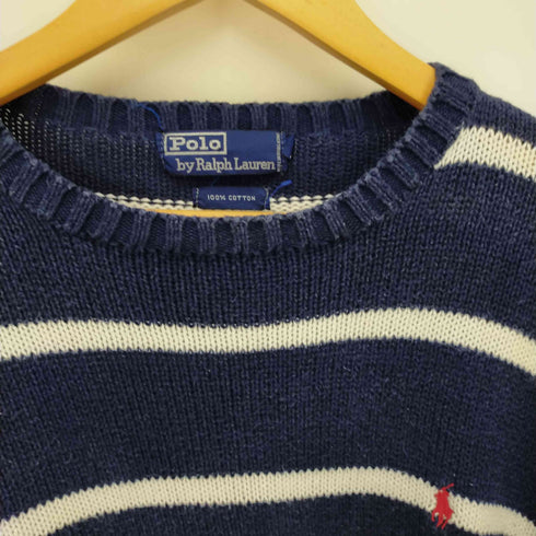 ポロバイラルフローレン Polo by RALPH LAUREN ポニー刺繍 ストライプ プルオーバー ニット メンズ import:M