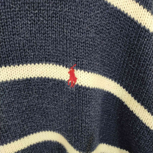 ポロバイラルフローレン Polo by RALPH LAUREN ポニー刺繍 ストライプ プルオーバー ニット メンズ import:M