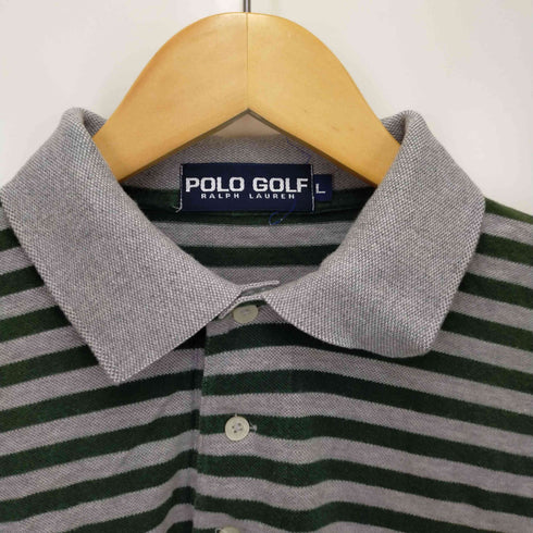 ポロゴルフラルフローレン POLO GOLF RALPH LAUREN ロゴ刺繍 ボーダー ロングスリーブ ポロシャツ メンズ import:L