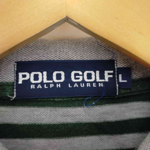 ポロゴルフラルフローレン POLO GOLF RALPH LAUREN ロゴ刺繍 ボーダー ロングスリーブ ポロシャツ メンズ import:L
