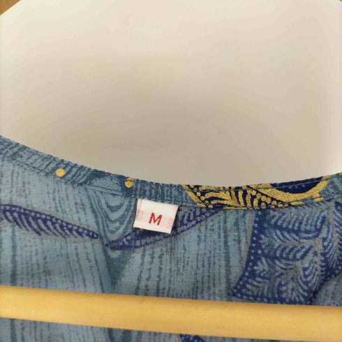 総柄 ノースリーブ ブラウス レディース M