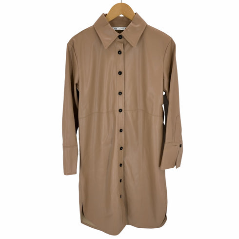 ザラ ZARA エコレザーシャツワンピース レディース JPN:XS