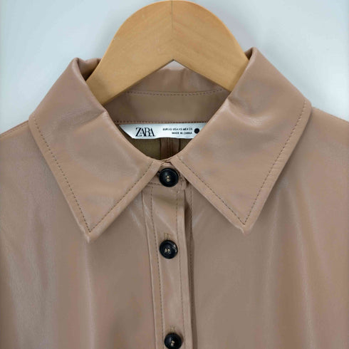 ザラ ZARA エコレザーシャツワンピース レディース JPN:XS