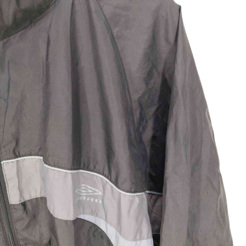 アンブロ UMBRO 00S 黒タグ センター ロゴ プリント ジップアップ トレーニング ジャケット メンズ import:XL
