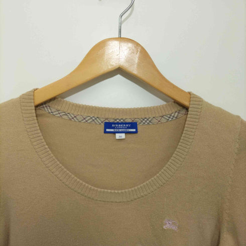 バーバリーブルーレーベル BURBERRY BLUE LABEL ロゴ刺繍 クルーネックニット レディース JPN:38