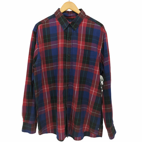 チャップス CHAPS EASY CARE TWILL チェック柄 ポケット L/S シャツ メンズ JPN:XL