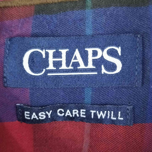 チャップス CHAPS EASY CARE TWILL チェック柄 ポケット L/S シャツ メンズ JPN:XL