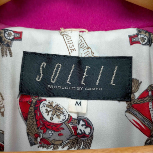 ソレイユ SOLEIL コート アウター ロング ダブル 総裏地 ウール M ピンク レディース JPN:M