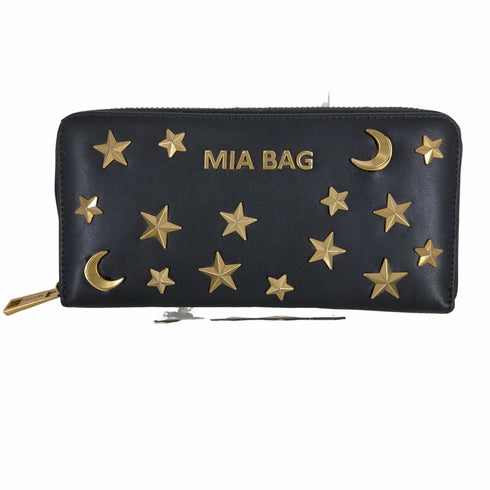 MIA BAG スタッズデザインレザーロングウォレット レディース
