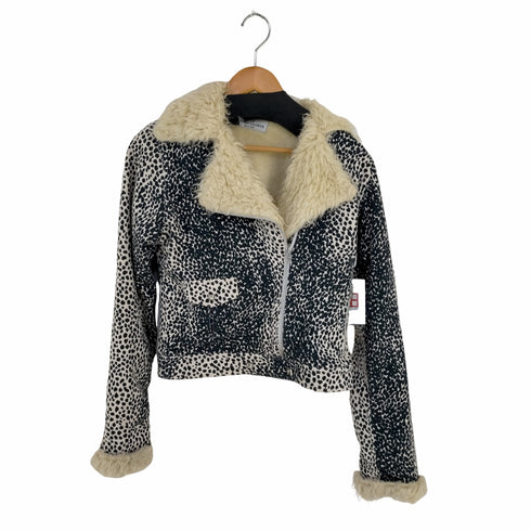 ヒステリックグラマー HYSTERIC GLAMOUR アシンメトリーポケット 裏地ファー アニマル柄バイカージャケット Y2K レディース