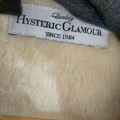 ヒステリックグラマー HYSTERIC GLAMOUR アシンメトリーポケット 裏地ファー アニマル柄バイカージャケット Y2K レディース