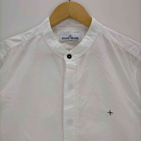 ストーンアイランド STONE ISLAND ロゴ刺繍 バンドカラーシャツ メンズ JPN:M