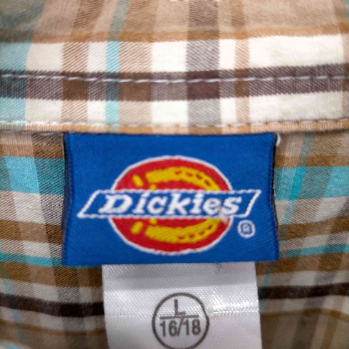 ディッキーズ Dickies チェックレギュラーカラーS/Sシャツ メンズ L 16/18