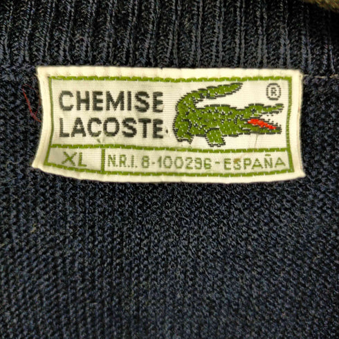 シュミーズ ラコステ CHEMISE LACOSTE 70S-80S ワニ刺しゅう アクリルカーディガン メンズ JPN:XL