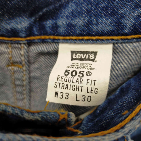 リーバイス Levis 90S 505 ストレートデニムパンツ MADE IN USA ボタン裏511 メンズ W33 L30