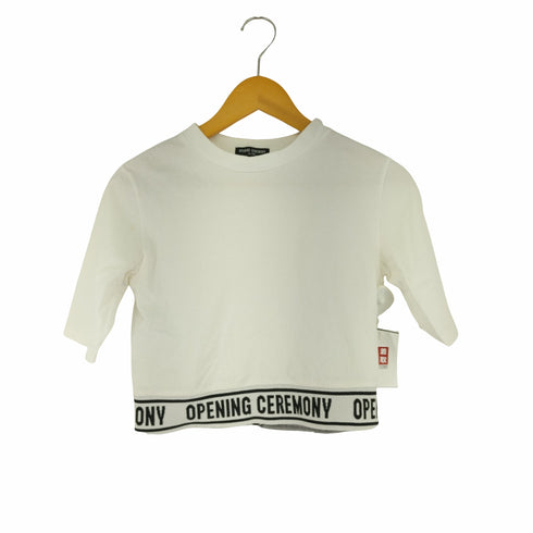 オープニングセレモニー OPENING CEREMONY 裾ロゴクロップド S/S Tシャツ レディース JPN:2