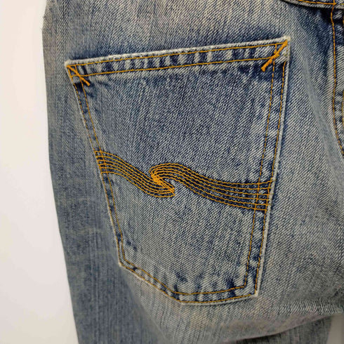 ヌーディージーンズ Nudie Jeans SLIM JIM クラッシュ加工ジップフライデニムパンツ メンズ W29 L32