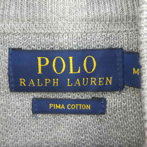 ポロラルフローレン POLO RALPH LAUREN PIMA COTTON ピマコットン ポニー刺繍 鹿の子ジップアップジャケット メンズ import:M