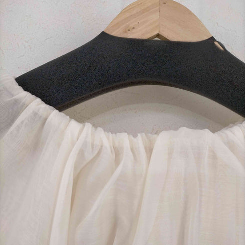 ナチュラルビューティーベーシック NATURAL BEAUTY BASIC シアーギャザーペプラムブラウス半袖 レディース JPN:M