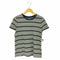 ラルフローレン RALPH LAUREN 総柄 ボーダー フレンチスリーブ クルーネックコットンTシャツ レディース import:XL