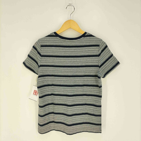 ラルフローレン RALPH LAUREN 総柄 ボーダー フレンチスリーブ クルーネックコットンTシャツ レディース import:XL