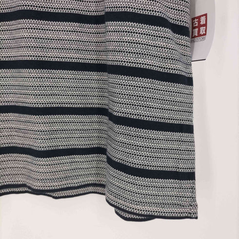 ラルフローレン RALPH LAUREN 総柄 ボーダー フレンチスリーブ クルーネックコットンTシャツ レディース import:XL