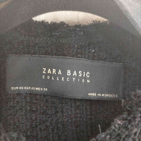 ザラ ZARA 金ボタン ノーカラーツイードジャケット レディース JPN:XS