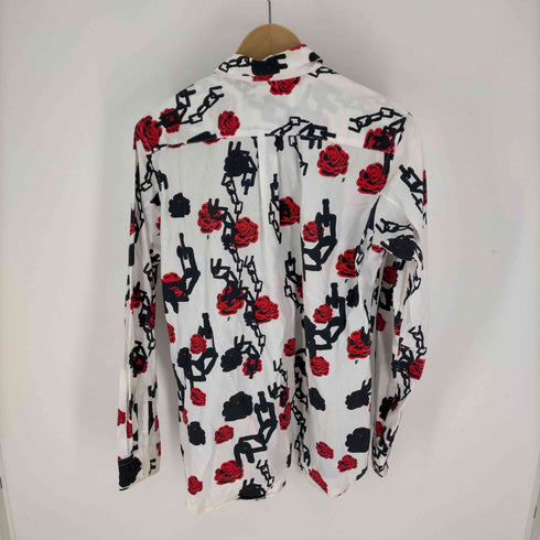 ブラックコムデギャルソン BLACK COMME des GARCONS AD2017 花 鎖 柄 L/S レギュラーカラー シャツ メンズ JPN:L