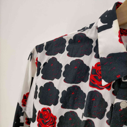 ブラックコムデギャルソン BLACK COMME des GARCONS AD2017 花 鎖 柄 L/S レギュラーカラー シャツ メンズ JPN:L