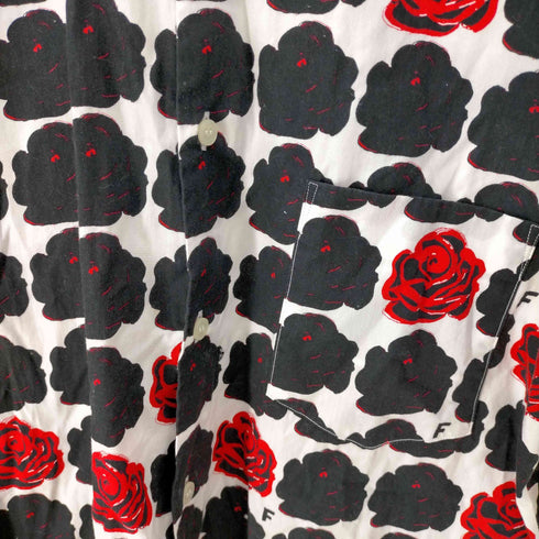 ブラックコムデギャルソン BLACK COMME des GARCONS AD2017 花 鎖 柄 L/S レギュラーカラー シャツ メンズ JPN:L