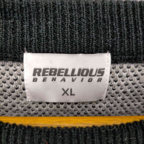 REBELLIOUS BEHAVIOR 総柄ニット メンズ JPN:XL