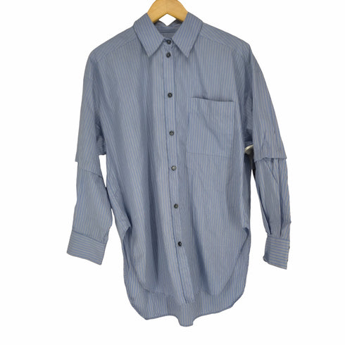 ザラ ZARA オーバーサイズ ストライプシャツ レディース import:XS