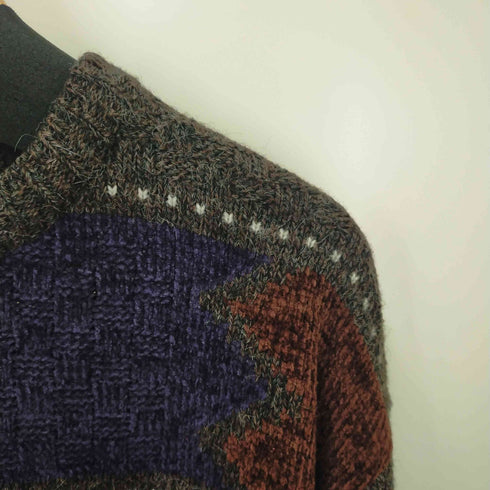 BEL BELLO FARSI ウール混アクリルマルチカラーニット メンズ import:L