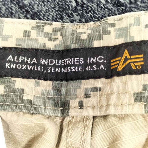 アルファインダストリーズ ALPHA INDUSTRIES デジタルカモ リップストップ カーゴパンツ メンズ M
