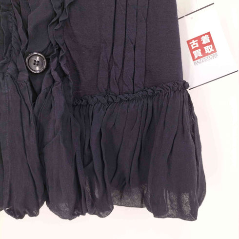 トリココムデギャルソン tricot COMME des GARCONS AD2008 染色加工 ノースリーブフリルブラウス レディース JPN:S