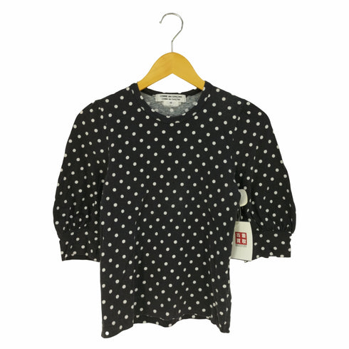 コムデギャルソンコムデギャルソン COMME des GARCONS COMME des GARCONS AD2018 プリント加工 ドット柄 ギャザースリーブ クルーネックカットソー レディース JPN:XS