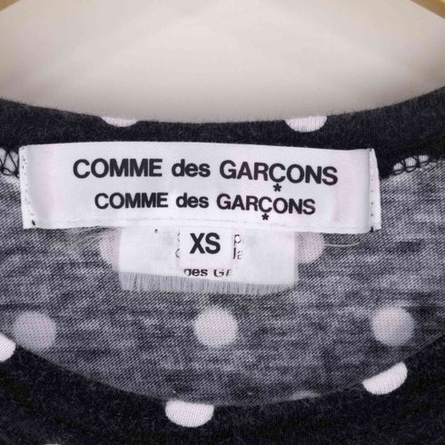 コムデギャルソンコムデギャルソン COMME des GARCONS COMME des GARCONS AD2018 プリント加工 ドット柄 ギャザースリーブ クルーネックカットソー レディース JPN:XS