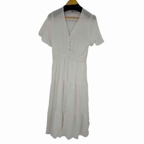 ザラ ZARA COTTON RUSTIC TIERED LONG DRESS レディース M