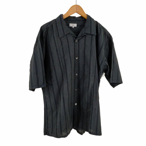 ビームス BEAMS ルーズフィット ストライプ オープンカラーシャツ メンズ JPN:L