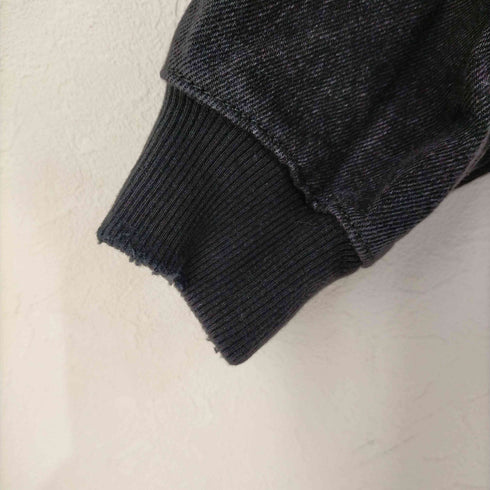 ザラ ZARA ダメージ加工 デニム地 ジッパー スウェット メンズ import:L