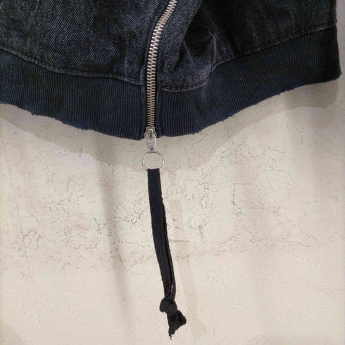 ザラ ZARA ダメージ加工 デニム地 ジッパー スウェット メンズ import:L