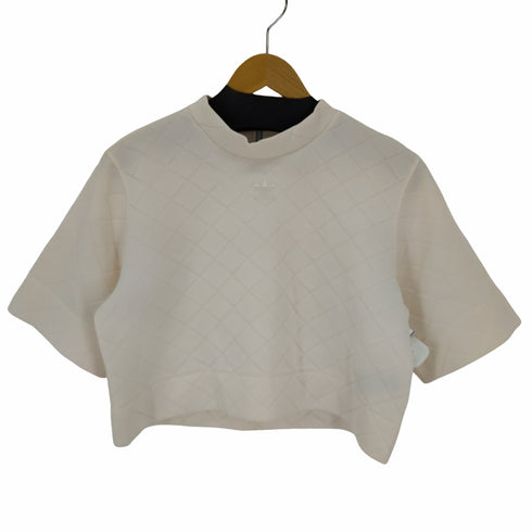 アディダス adidas Embossed Cropped Tee White クロップド エンボス ダンボール バックジップ レディース JPN:S